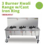 (Berjaya) 3 Burner Kwali Range with cast iron ring – Standard Type(KR-S-3)