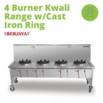 (Berjaya) 4 Burner Kwali Range with cast iron ring – Standard Type(KR-S-4)