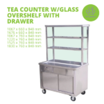 (Berjaya) Stainless steel tea counter with drawer