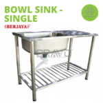 (Berjaya) single bowl sink slatted undershelf (SBS-SL 1000L) (SBS-KDL 1000)