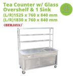 (Berjaya)Tea Counter w_glass overshelf & 1 sink