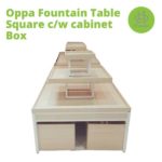 E1) Oppa Fountain Table Sq cw 2 Cabinet Box Roller (2)