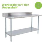 WT-1-2719-E S:S Worktable w:1 Tier Undershelf