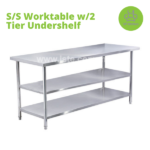 WT-2-2719-E S:S Worktable w:2 Tier Undershelf