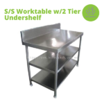 WT-2-3218-E S:S Worktable w:2 Tier Undershelf